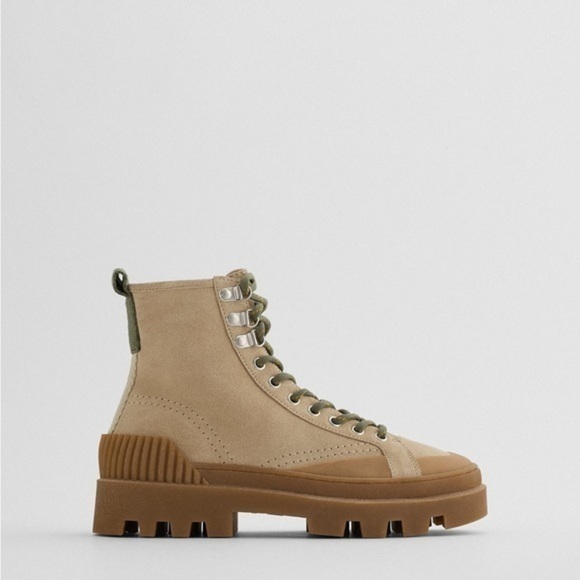 zara laced leather boots - Picture 1 of 6